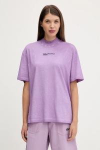 Хлопковая футболка Karl Lagerfeld Jeans, фиолетовый