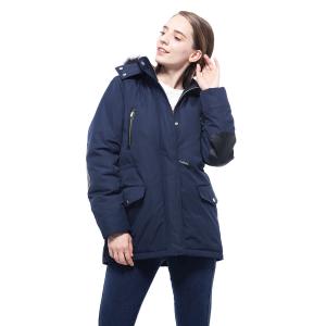 Женская зимняя куртка-парка Rokka&Rolla с капюшоном из искусственного меха, black iris