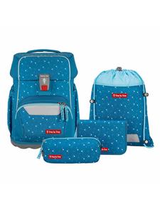 Step by Step Базовый школьный рюкзак из 4 предметов в дизайне "Синие сердечки"
