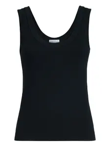 Топ в рубчик с монелями Brunello Cucinelli, черный