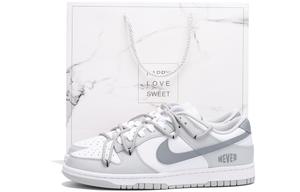 Кроссовки Nike Dunk Skateboarding Shoes Men Low-top White/gray, светло-серый