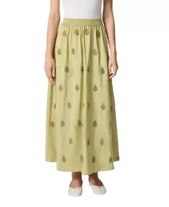 Длинная юбка, расшитая бисером. Nocturne, зеленый