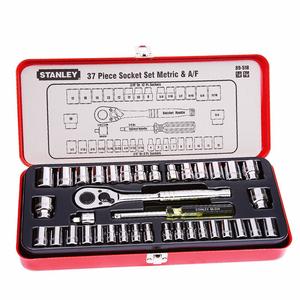 Stanley Набор торцевых ключей метрических размеров 6,3 и 10 мм из 37 предметов, небольшой ключ с трещоткой, авторемонт 89-518-22