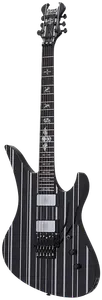 Schecter Synyster Custom глянцевый черный с серебряными полосками