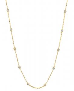 Колье EFFY Diamond Bezel 18" (1/4 карата) из стерлингового серебра с покрытием из 14-каратного золота EFFY Collection, 714