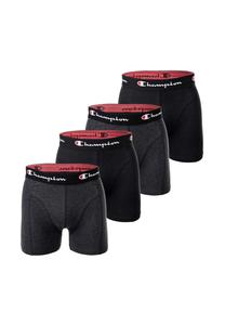 Мужские шорты-боксеры, 4 шт. в упаковке, хлопок, пояс с логотипом, однотонные Champion, цвет Schwarz Grau Meliert