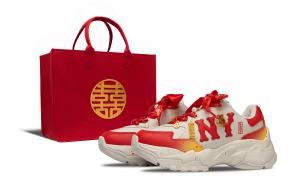 MLB Женские кроссовки Big Ball Chunky Anti Slip с высокой износостойкостью, красные