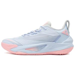 QIAODAN Баскетбольные кроссовки с низкой амортизацией, износостойкие, мужские, цвет: фиолетовый, нежно-розовый