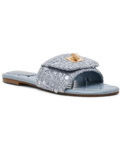 Женские сандалии Moreland-S Turnlock с квадратным носком Steve Madden, Blue Sequin