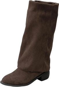 Generic Женские черные массивные высокие сапоги до колена: модные свободные замшевые сапоги с широким голенищем, заостренный носок, свадебные и праздничные туфли