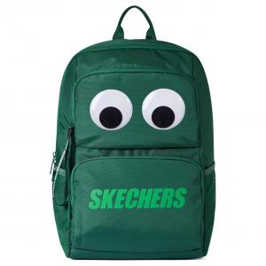 Рюкзак из ткани унисекс "Счастливый зеленый", наклейки "Большие глаза" в отдельной упаковке Skechers, Радостный зеленый