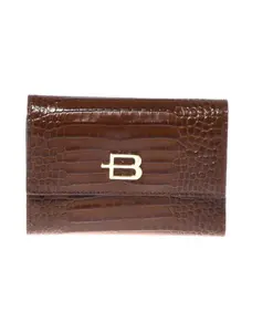 Кошелек с крокодиловым принтом Baldinini, коричневый