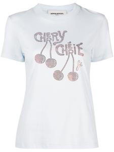 Футболка со стразами Sonia Rykiel, синий