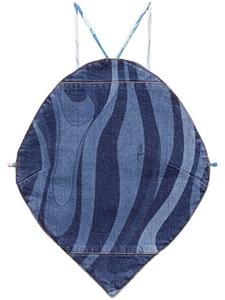 PUCCI джинсовый топ с принтом Marmo, синий