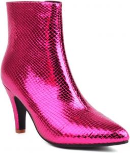 Женские модные блестящие ботильоны на высоком каблуке Aflngle, с острым носком, боковой молнией, металлическим блеском, короткие, элегантные и удобные для вечеринок, свадеб, выпускных и праздничных мероприятий, Rose