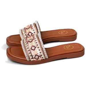 SAFIYA Женские шлепанцы на резиновой подошве 25 коричневые, цвет 25 Brown