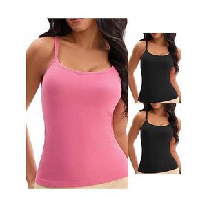 3 упаковки женских майок-топов на бретелях с встроенным бюстгальтером Inspire Chic, Black Rose Red