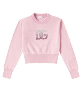 Хлопковый свитер с логотипом Dolce&Gabbana Kids, Rosa Polvere Scuro