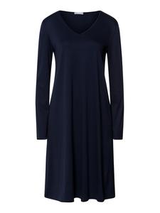 Ночная рубашка из хлопкового шелка темно-синего цвета Hanro