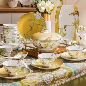 Luowei набор посуды из фарфора, 2025 новая коллекция тарелки и миски, китайский стиль подарок на новоселье, подарок для нового дома (Moving Gift)