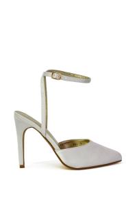 'Liliane' 2-частные атласные туфли с острым носком на шпильке XY London, обнаженная