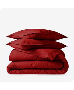 Комплект пододеяльников из хлопковой фланели Twin/Twin XL Bare Home, красный