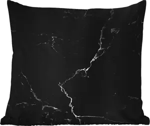 Подушка для отдыха на открытом воздухе - мрамор - черный - белый - текстурированная - под мрамор - 40 x 40 см - водонепроницаемая - подушка для отдыха - подголовник - внутренняя отделка - обивка с изображением MuchoWow