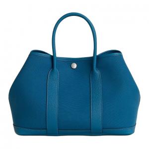 HERMES Сумка Garden Party Canvas With Negonda Calfskin женская Blue