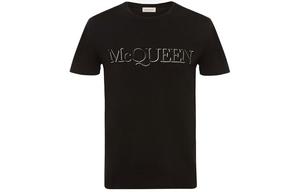 Футболка с вышитым логотипом Alexander McQueen, черная