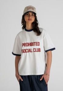 Футболка с принтом CONTRAST TEE PROHIBITED, белый