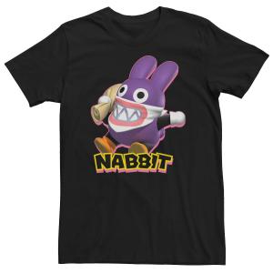 Мужская футболка с графическим логотипом Nintendo Super Mario Nabbit Action Pose Portrait Licensed Character