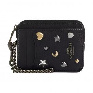 COACH Мини-картхолдер из нубука женский black