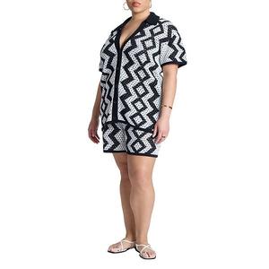 Женский плюс сайз вязаный короткий топ Eloquii, Zigzag Crochet