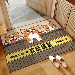 Xinglianxin Ковер 120х240 см из ПВХ с мультяшным дизайном, грязеотталкивающий, моющийся, для входной двери, Welcome Home