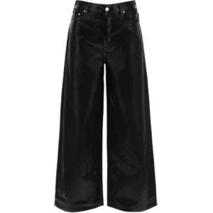 Foil Denim Wide Jeans GANNI, черный