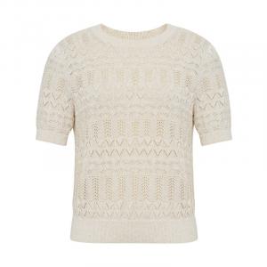 Свитер Deep Breath с короткими рукавами и узором, абрикосовый