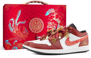 Jordan Air 1 легкие увеличивающие рост низкие винтажные баскетбольные кроссовки Women's Wedding Red