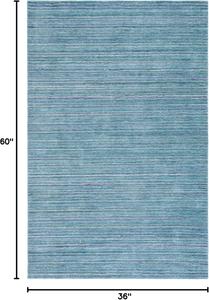 Ковер SAFAVIEH, 92 x 153 см, Elements Collection, Aqua, современный дизайн в полоску, не линяет и прост в уходе, идеален для помещений с высокой проходимостью: прихожая, гостиная, спальня (ELM701J)