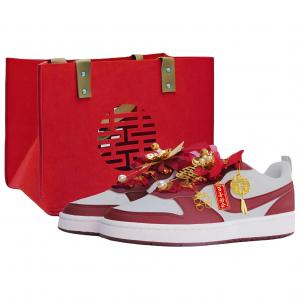 Court Borough 2 Harmonious Melody Of Zither And Se Abrasion Resistant Low top Skateboard Shoes Women's Burgundy Nike, бордовый (shopping bag)