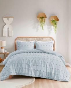 Комплект постельного белья Lucy Clip Jacquard из 3 предметов, размер Twin/Twin XL Intelligent Design, Blue