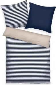 Комплект постельного белья HERDING TOM TAILOR Полоски с изюминкой: темно-синий и солнечно-песочный - 80 x 80 см, 135 x 200 см, пододеяльник и наволочка входят в комплект. Herding