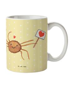 Детская кружка с изображением паука, Агаты и мотивирующим мотивом (что тут скажешь) в пастельно-желтых тонах. Mr. & Mrs. Panda