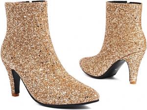 Женские ботильоны Alyaafifa на каблуке, зауженный носок, закрытые, с каблуком 3,5 дюйма, с молнией, классические вечерние, для офиса, элегантная обувь