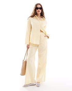 Брюки прямого кроя с низкой посадкой в желтую полоску Daisy Street