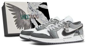 Jordan Детские баскетбольные кроссовки Air 1 Low 'Iron Grey' серебристого цвета, унисекс