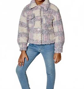 Детская пуховая куртка в розово-сером цвете Design History