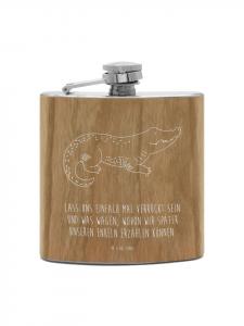 Mr. & Mrs. Panda Фляжка для напитков на открытом воздухе в виде крокодила с надписью коричневого цвета