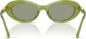 Женские солнцезащитные очки Swarovski Sk6042 овальной формы, Transparent Green/Green