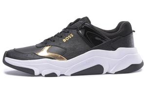 Кроссовки HUGO BOSS Lifestyle Shoes Men Low-top Gold/black, черный/золотой