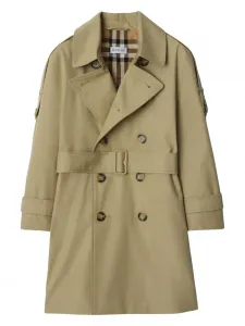 Тренч с поясом BURBERRY KIDS, нейтральный